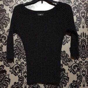 It’s Our Time Chic Black Ribbed Sweater size large
